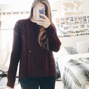 Comfy Maroon Knit Sweater